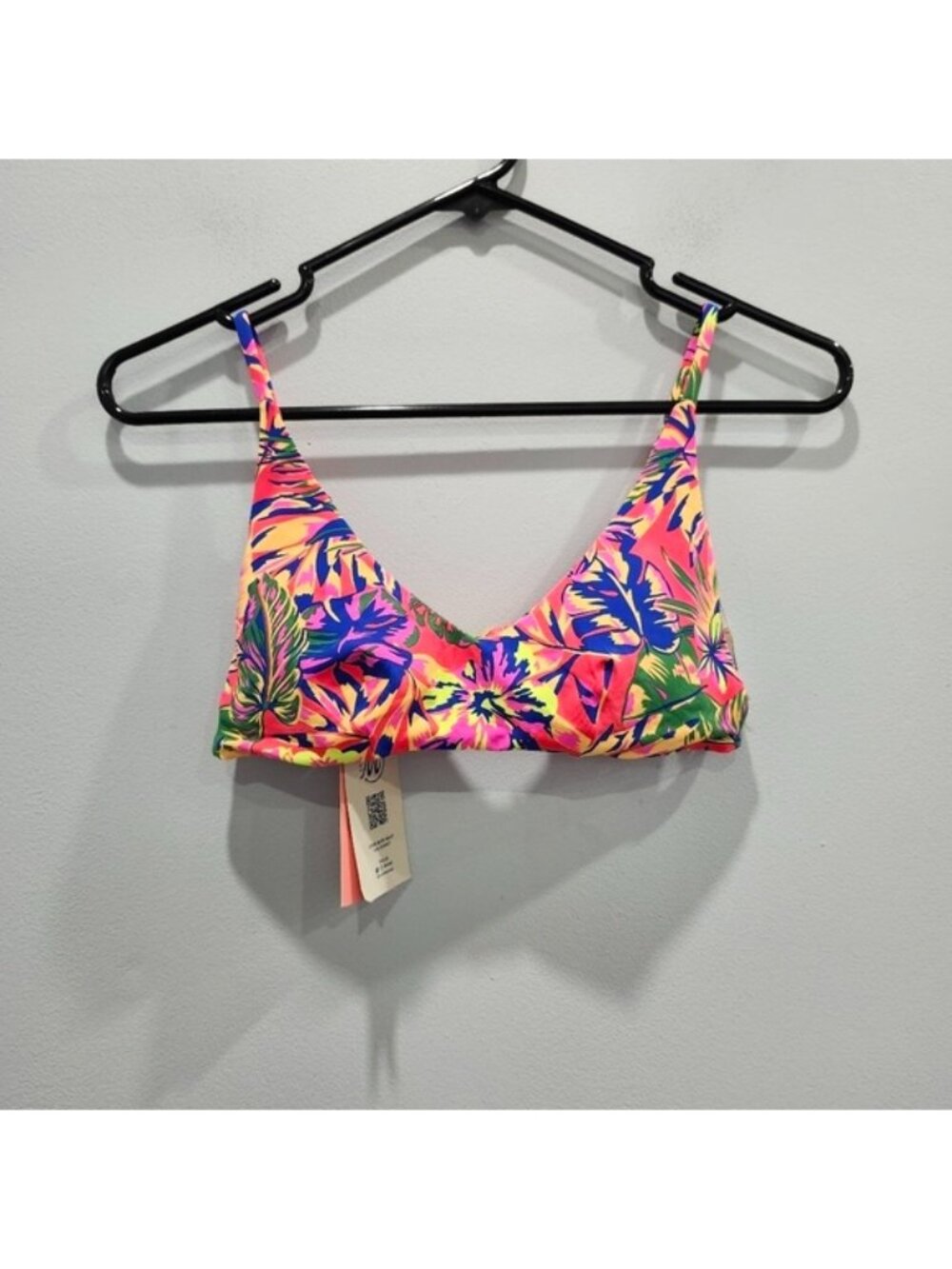 Maaji Multicolor Tropical Print Bikini Top - Pink, Yellow, Green, Blue